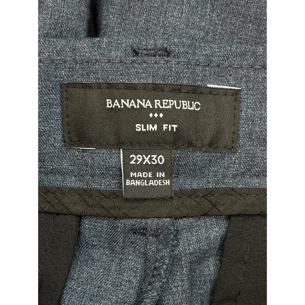 Banana Republic Pants Mens 29 X 30 Blue Cotton Bland Stretch Flat Front Chino